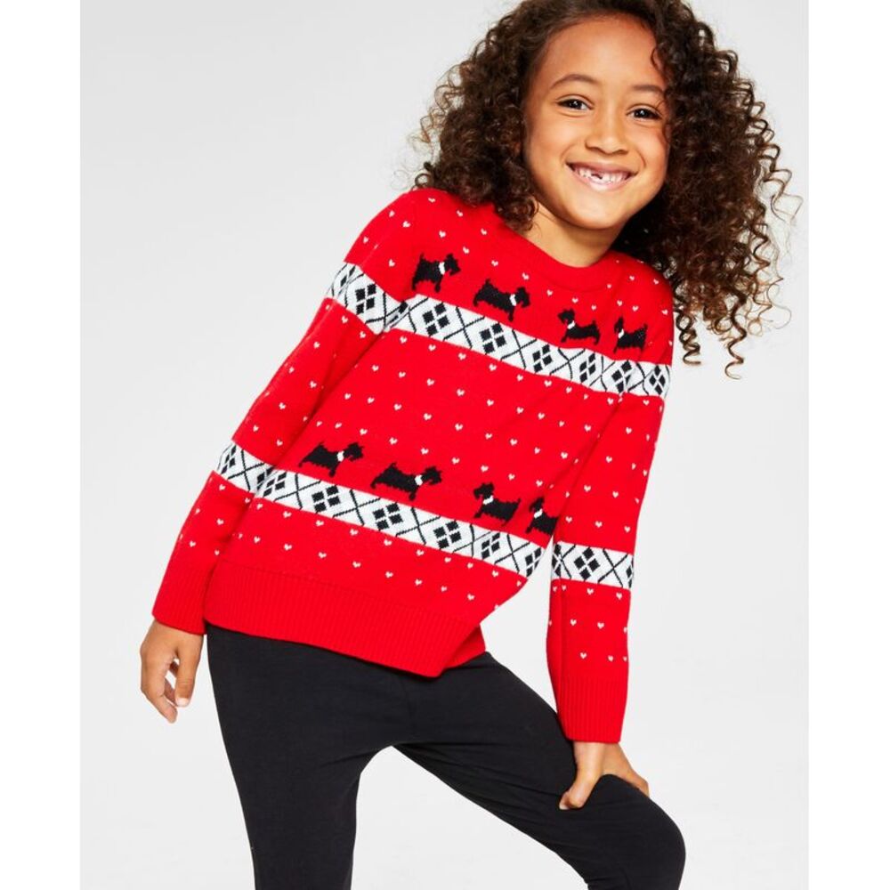 Charter Club Little Girls Walking Scottie Holiday Sweater